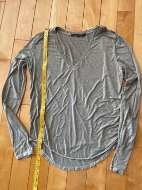 M-L FEEL THE PIECE Silky Open-Shoulders V-Neck Long Sleeve Top REVOLVE